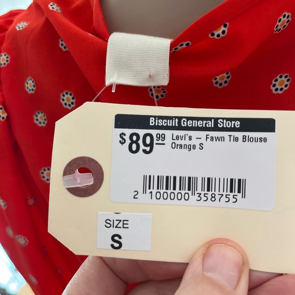 NWT Levi’s fawn tie blouse (S) - Picture 4 of 5